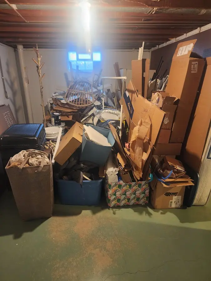 Roll-off dumpster container at job site for 4 Yard Dumpster Rental in Oceola